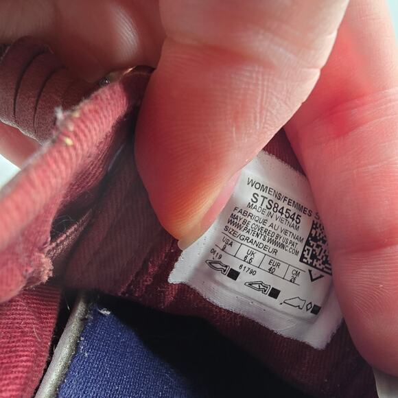 Sperry Crest Vibe maroon sparkle slip on shoes women's 9 red canvas leather - Picture 10 of 12